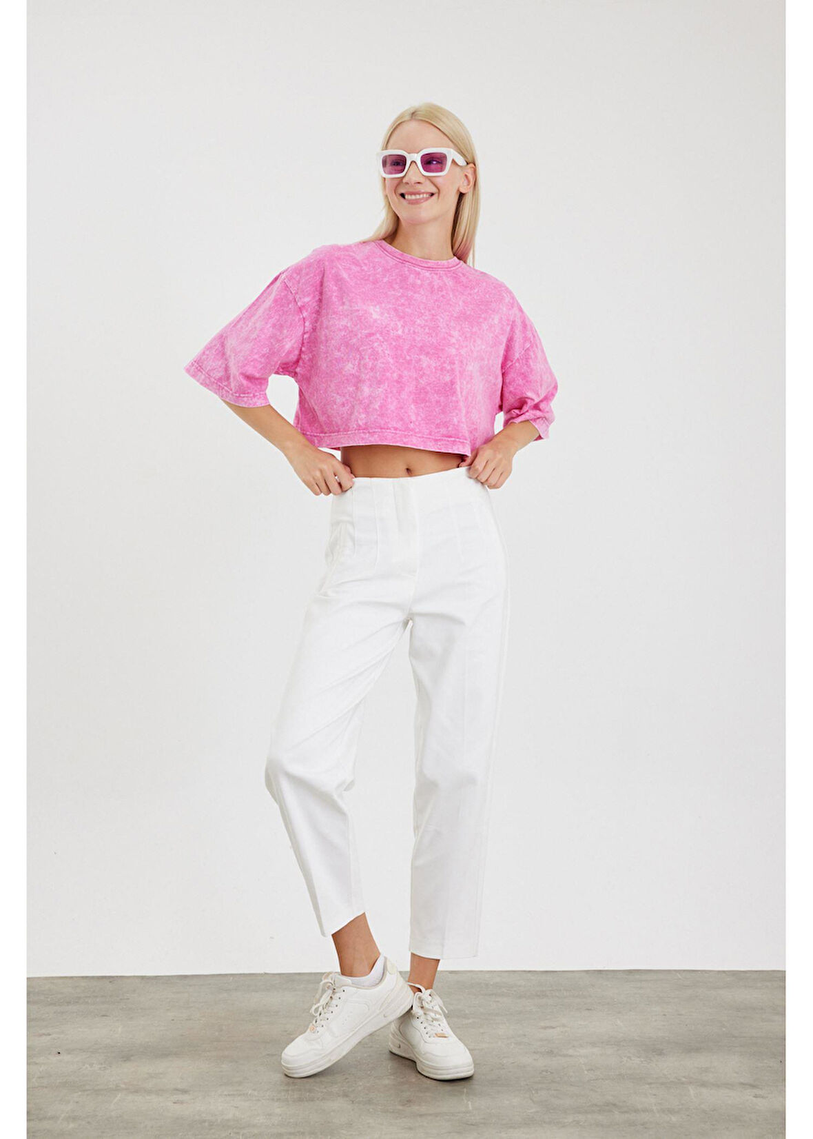 Pensli Yüksek Bel Atlas Pantolon