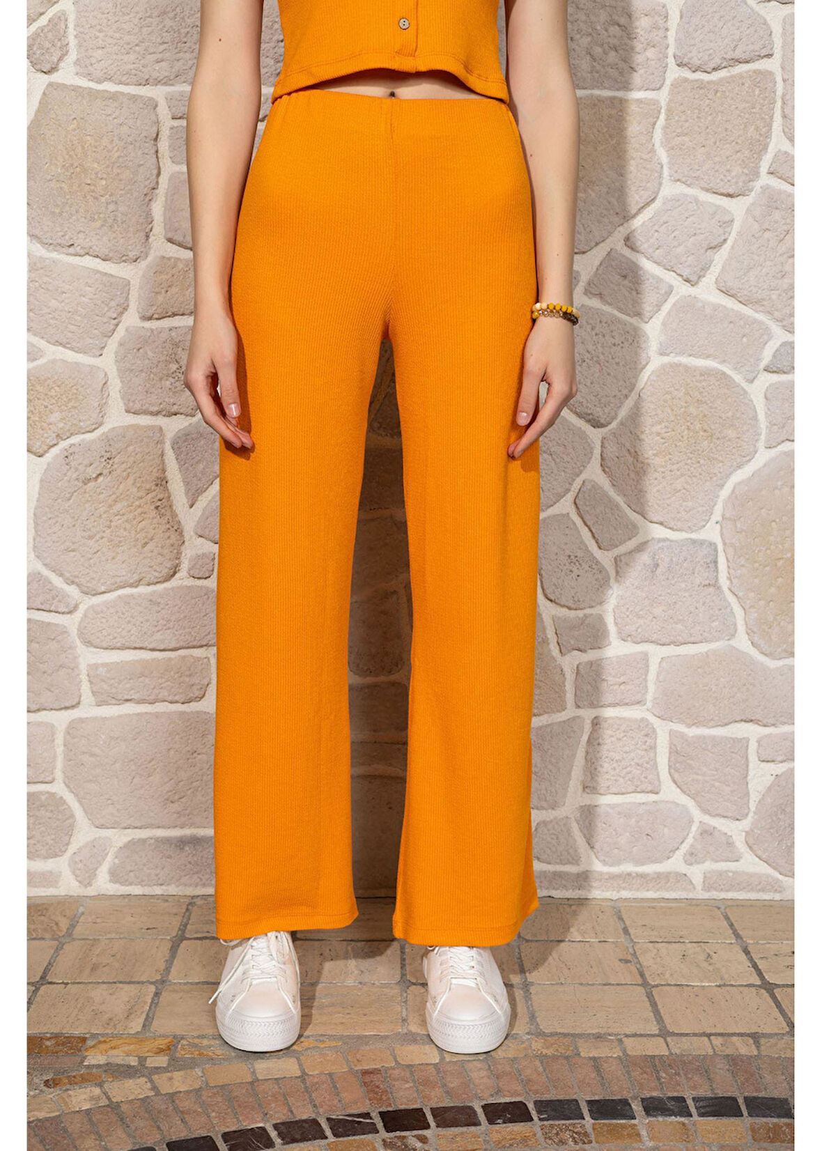 Beli Lastikli Örme Pantolon