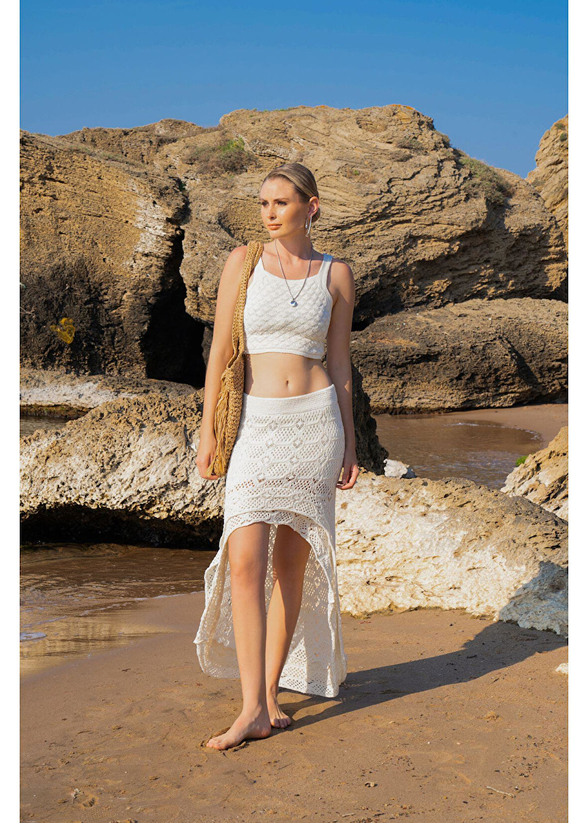 Önü Katlı Ajur Etek 