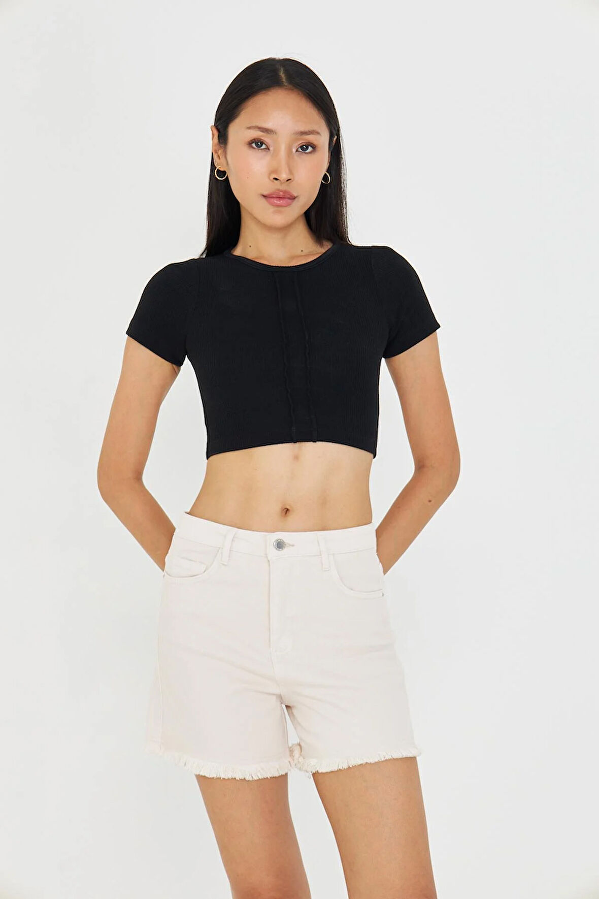 Çizgi Detaylı Kaşkorse Crop