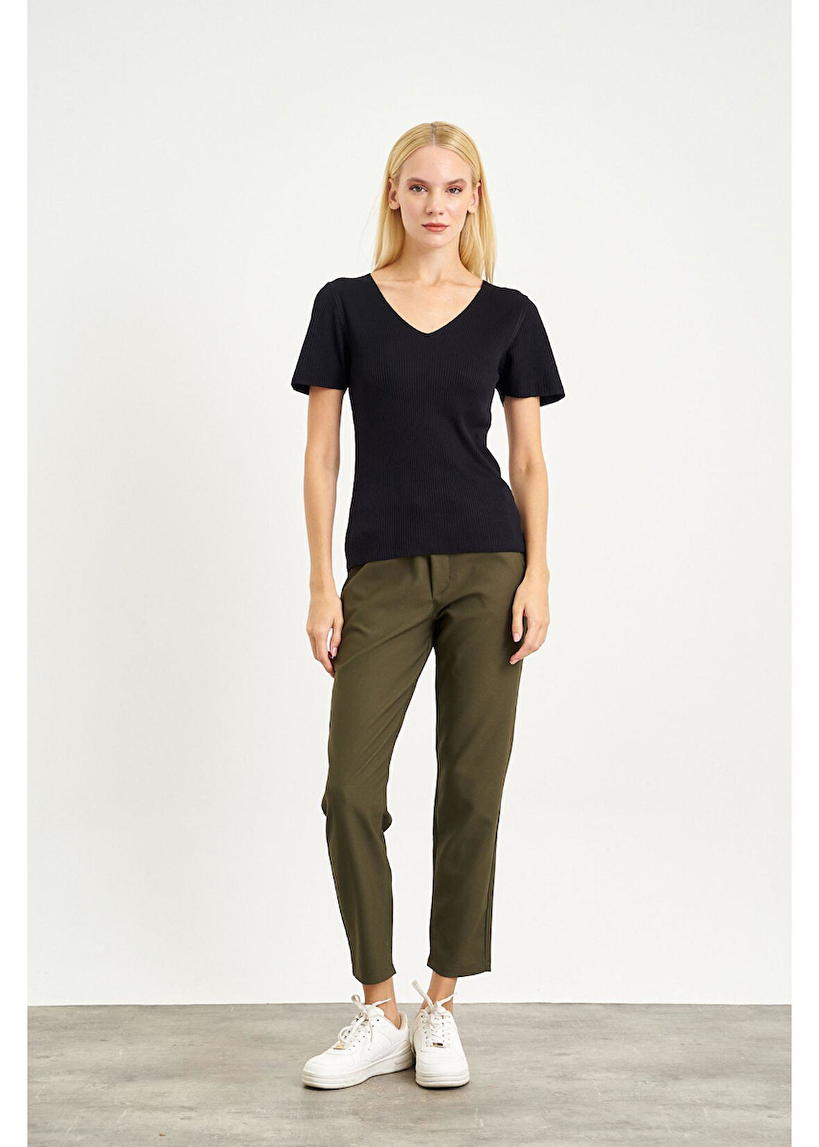 Kısa Kol Fitilli Bluz