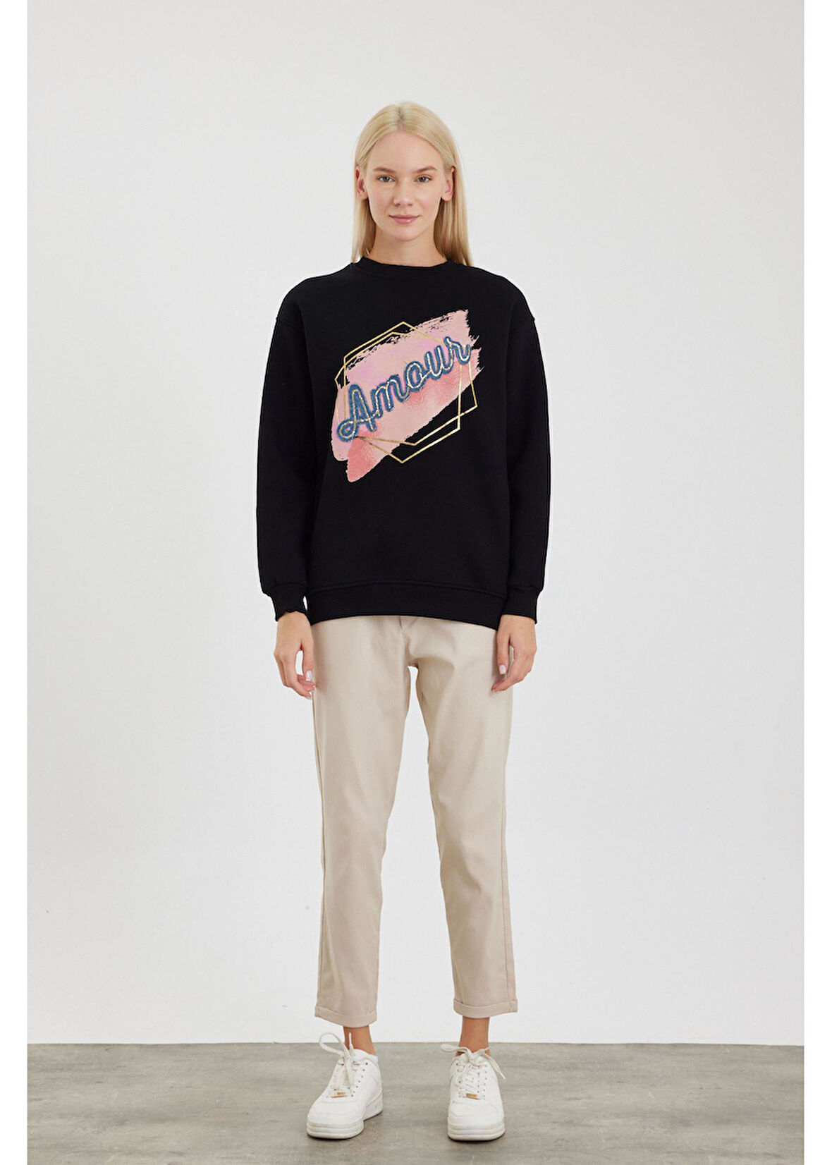 Amour Jean Detaylı Sweatshirt