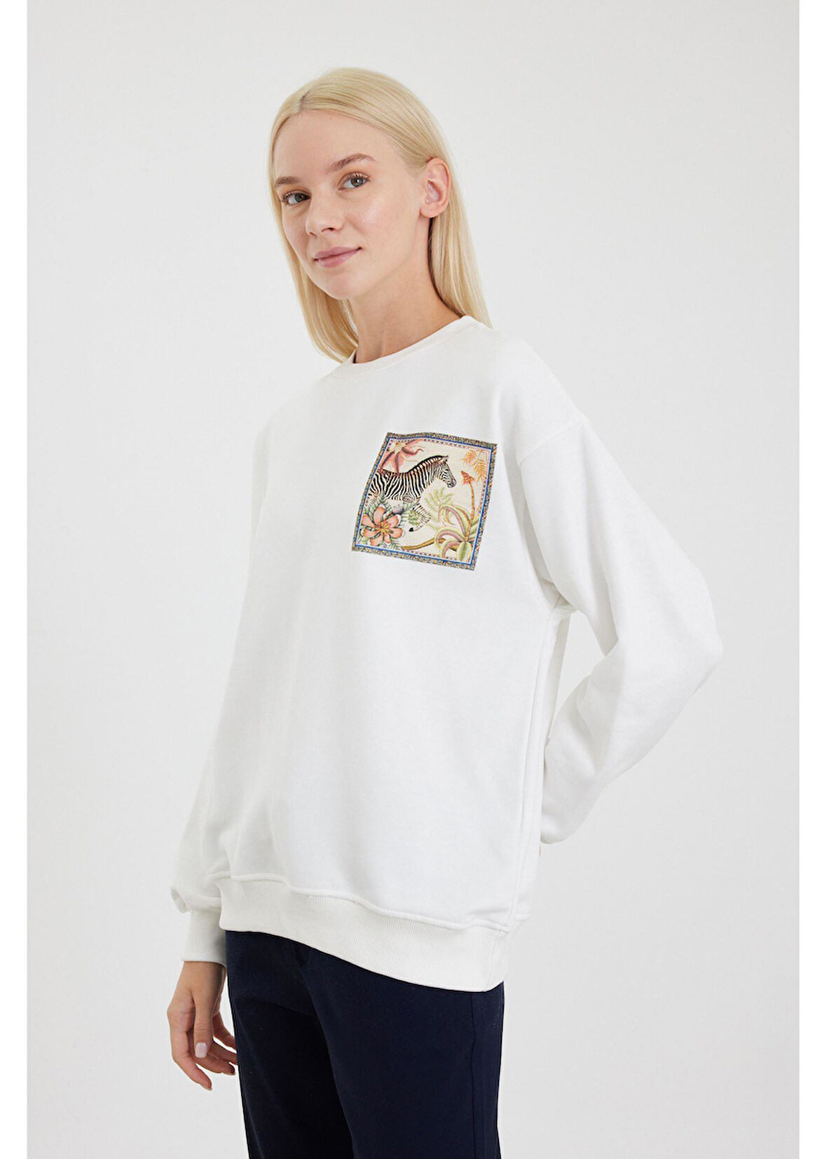 Zebra Baskılı Sweatshirt