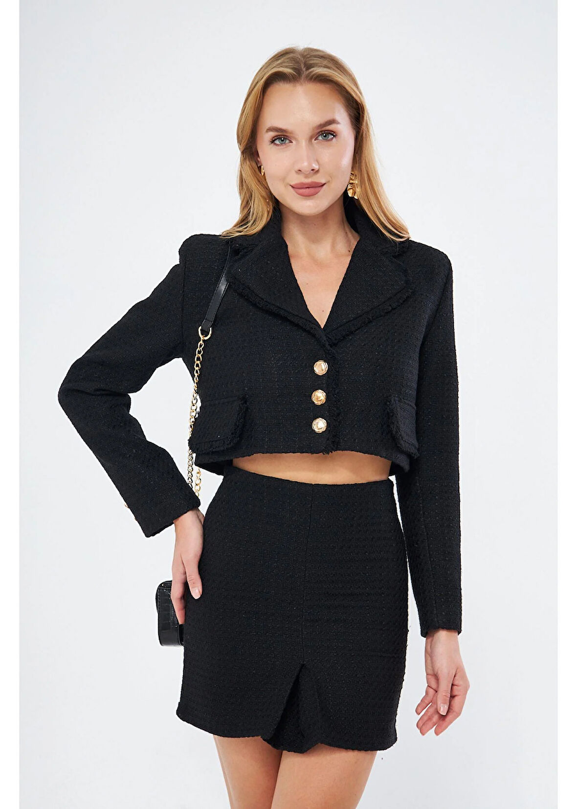 Püskül Detaylı Kısa Ceket 