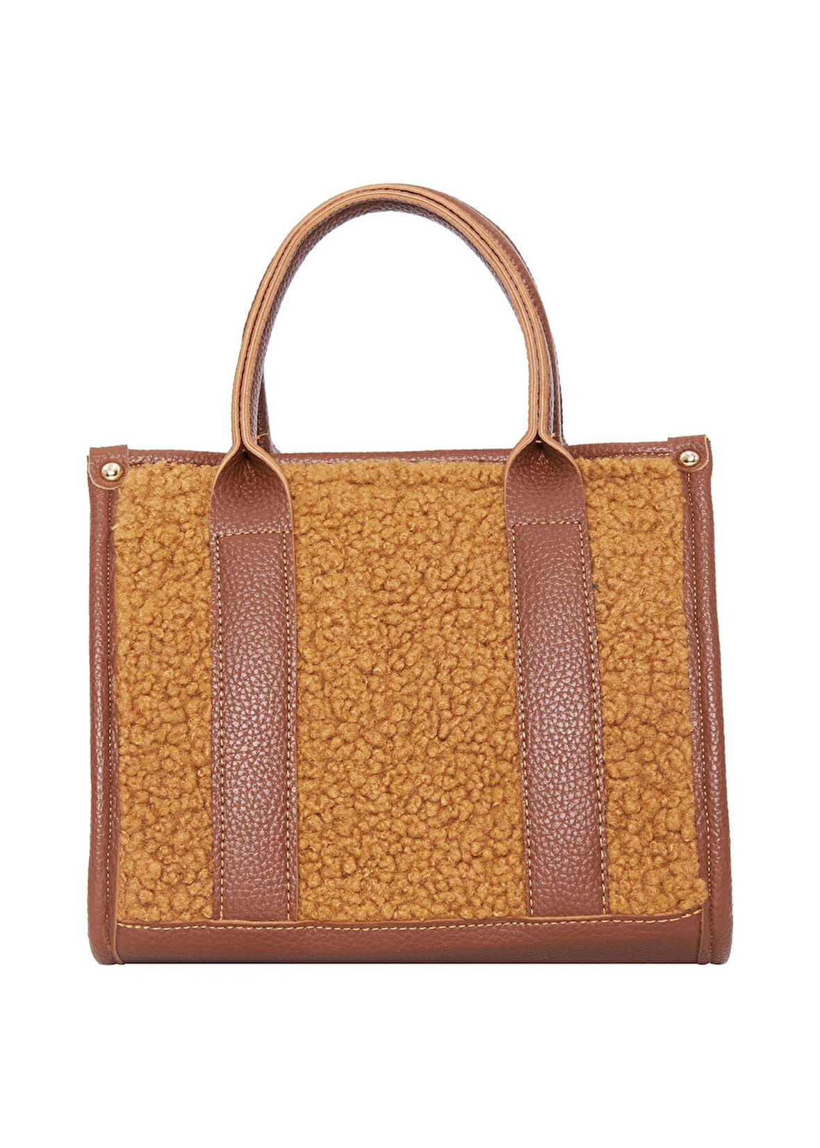 Deri Detay Peluş Çanta 