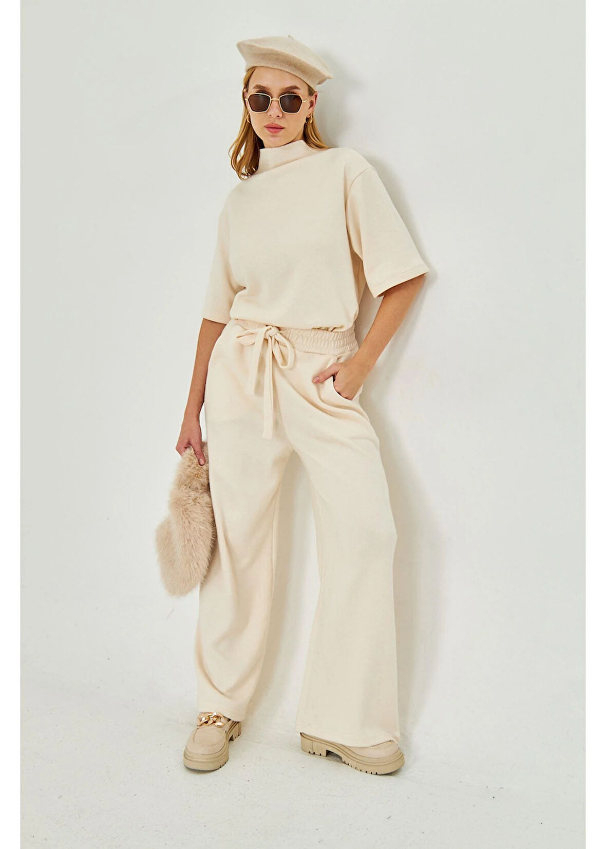 Kemerli Triko Pantolon 