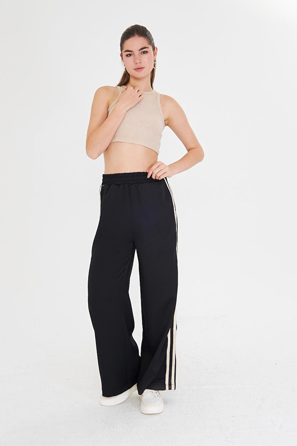 Şeritli Atlas Pantolon 