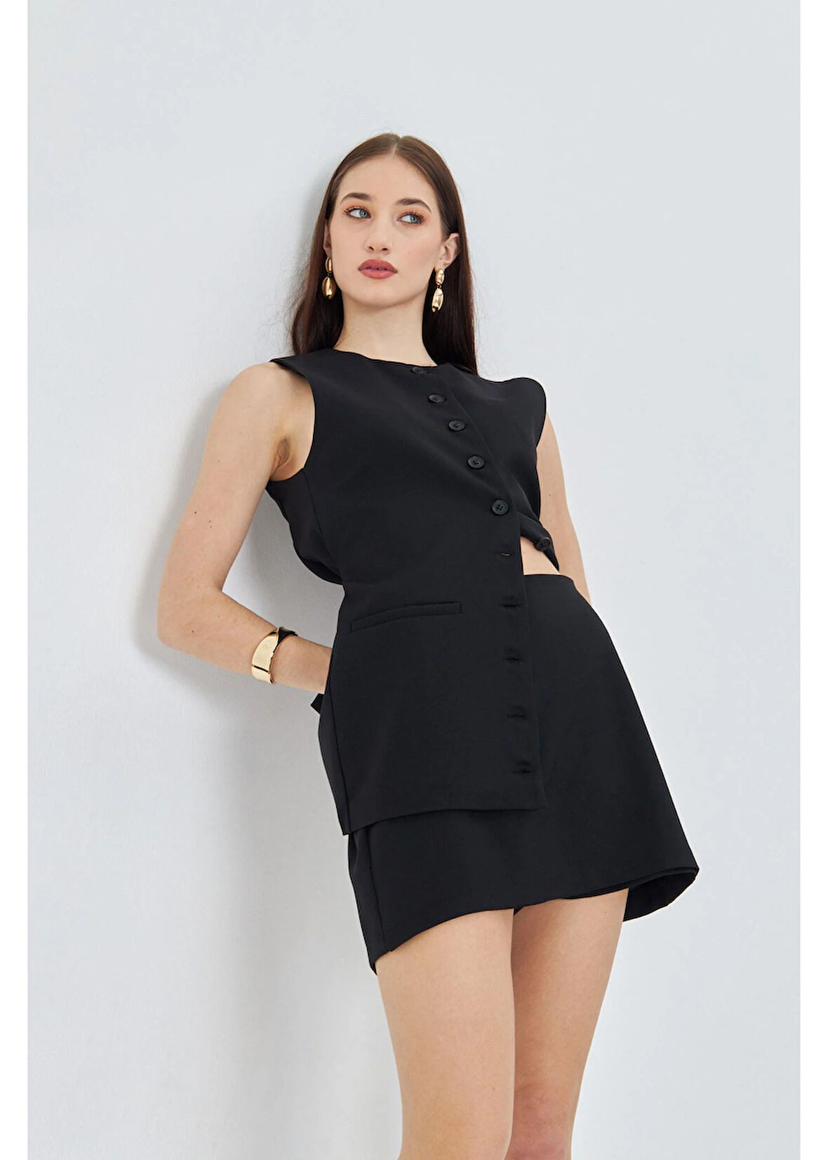 Poliviskon Şort Etek 