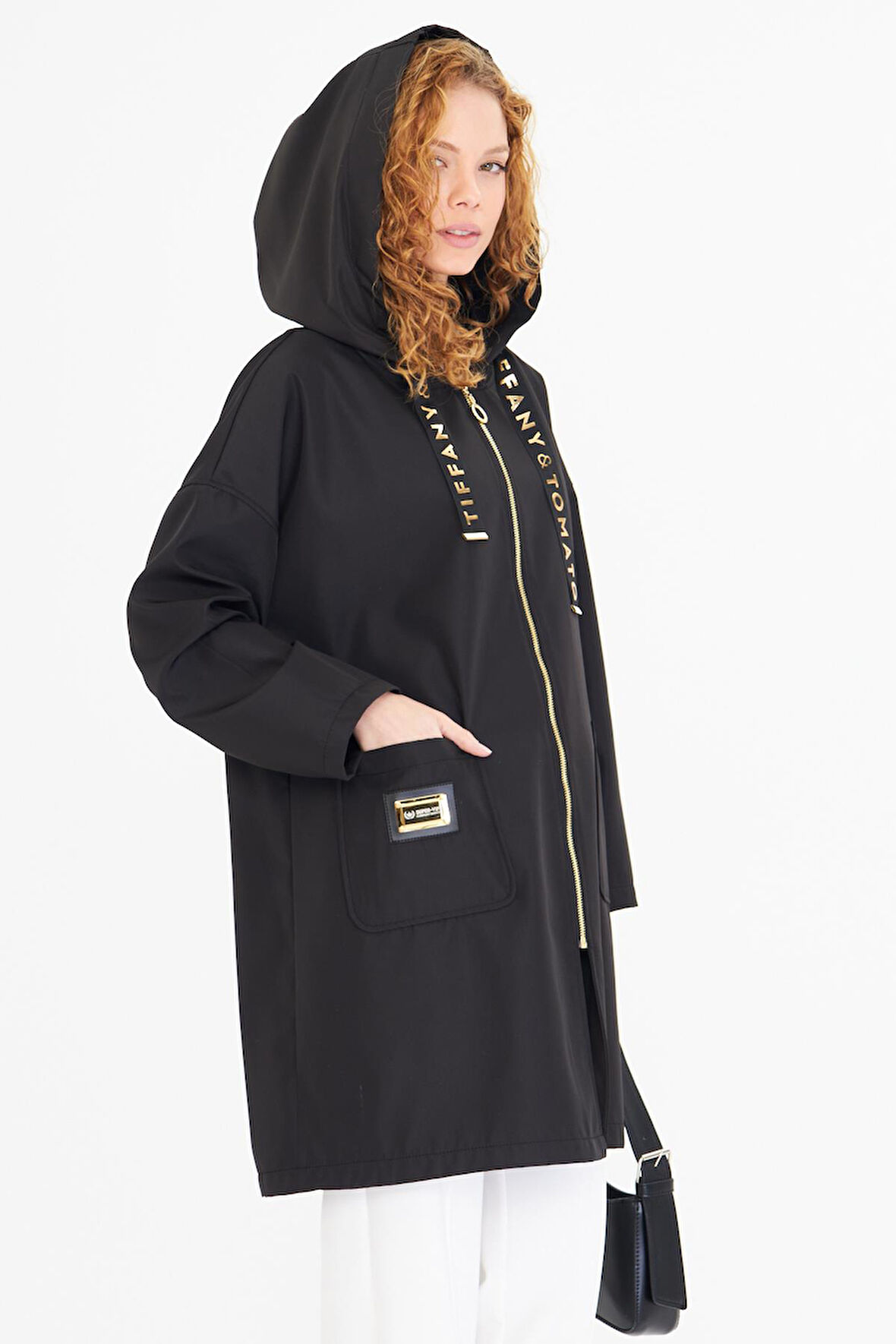 Kapüşonlu Suya Dayanıklı Trençkot 