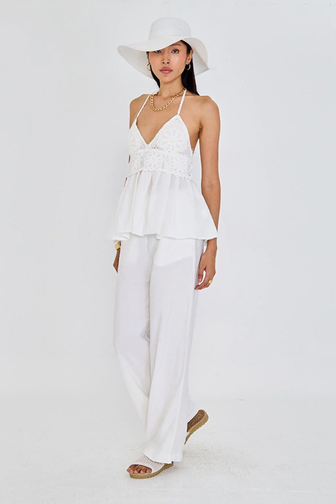 Bağcıklı Yan Cepli Modal Pantolon