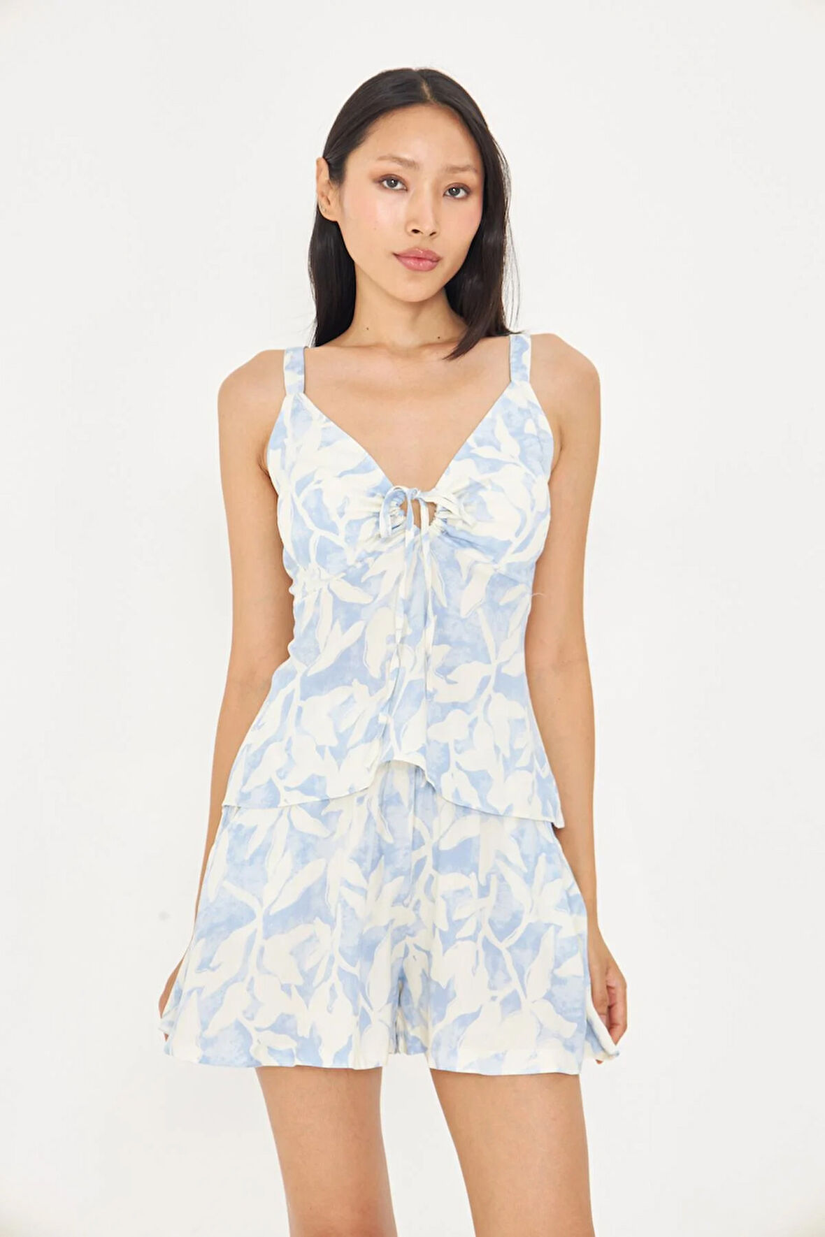 Askılı Desenli Bluz