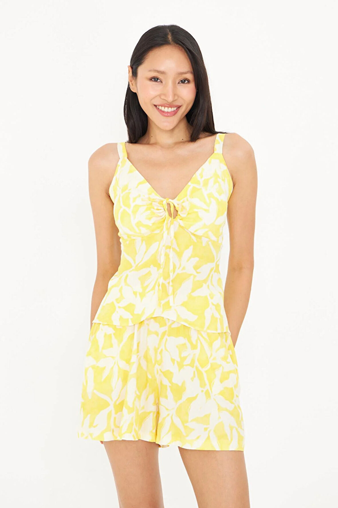 Askılı Desenli Bluz