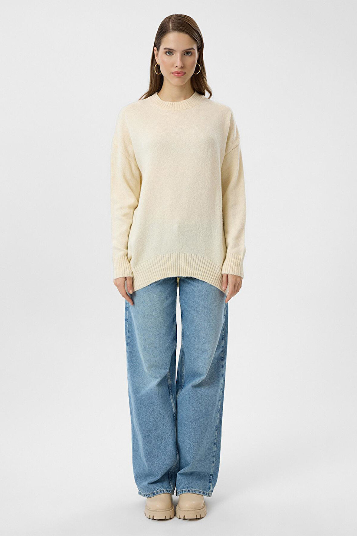 Bisiklet Yaka Basic Kazak