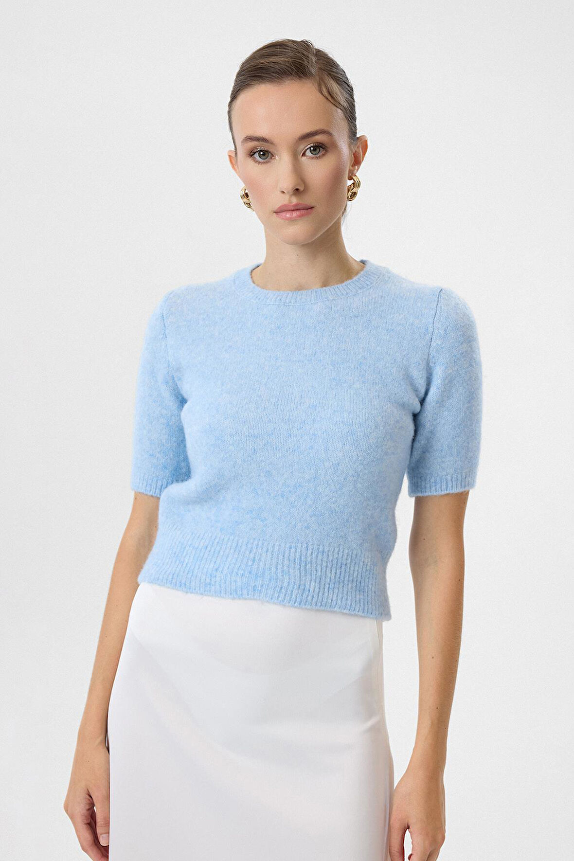 Kısa Kollu Crop Triko