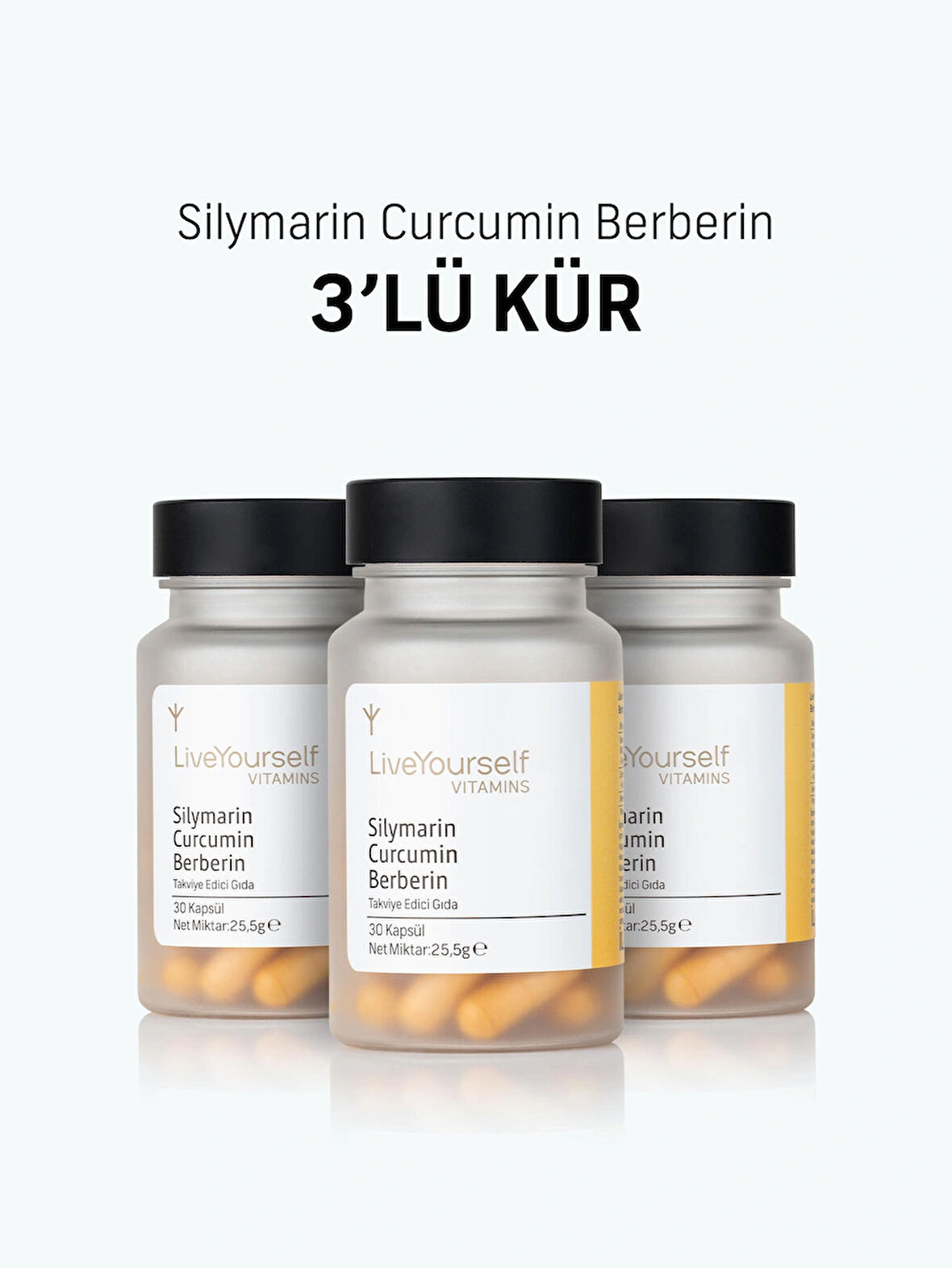 Live Yourself Silymarin Curcumin Berberin – 3’lü Kür Seti (3 x 30 Kapsül Bitkisel Takviye)