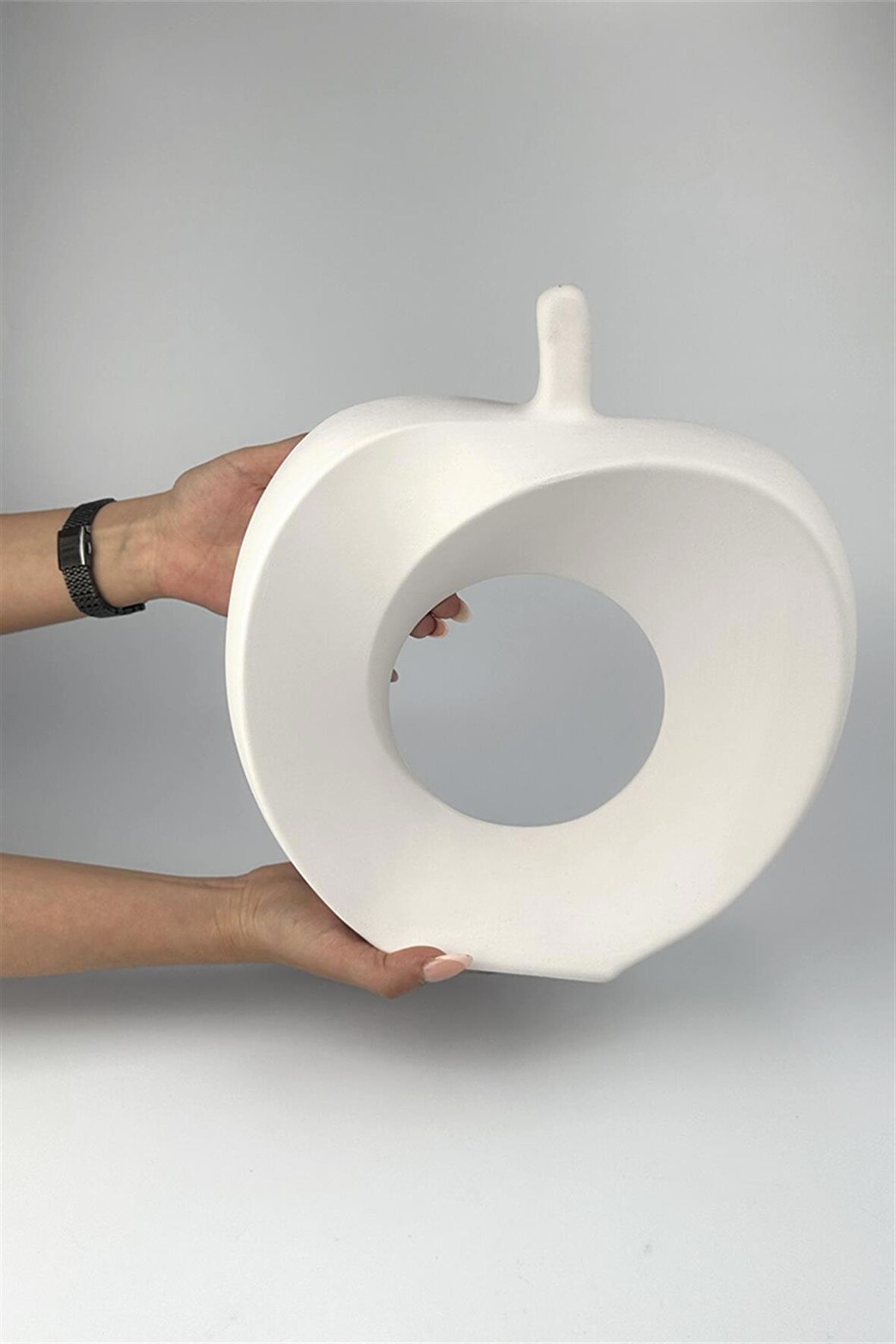 Elma Dekoratif Obje Seramik Bisküvi - Küçük (Ham Ürün)