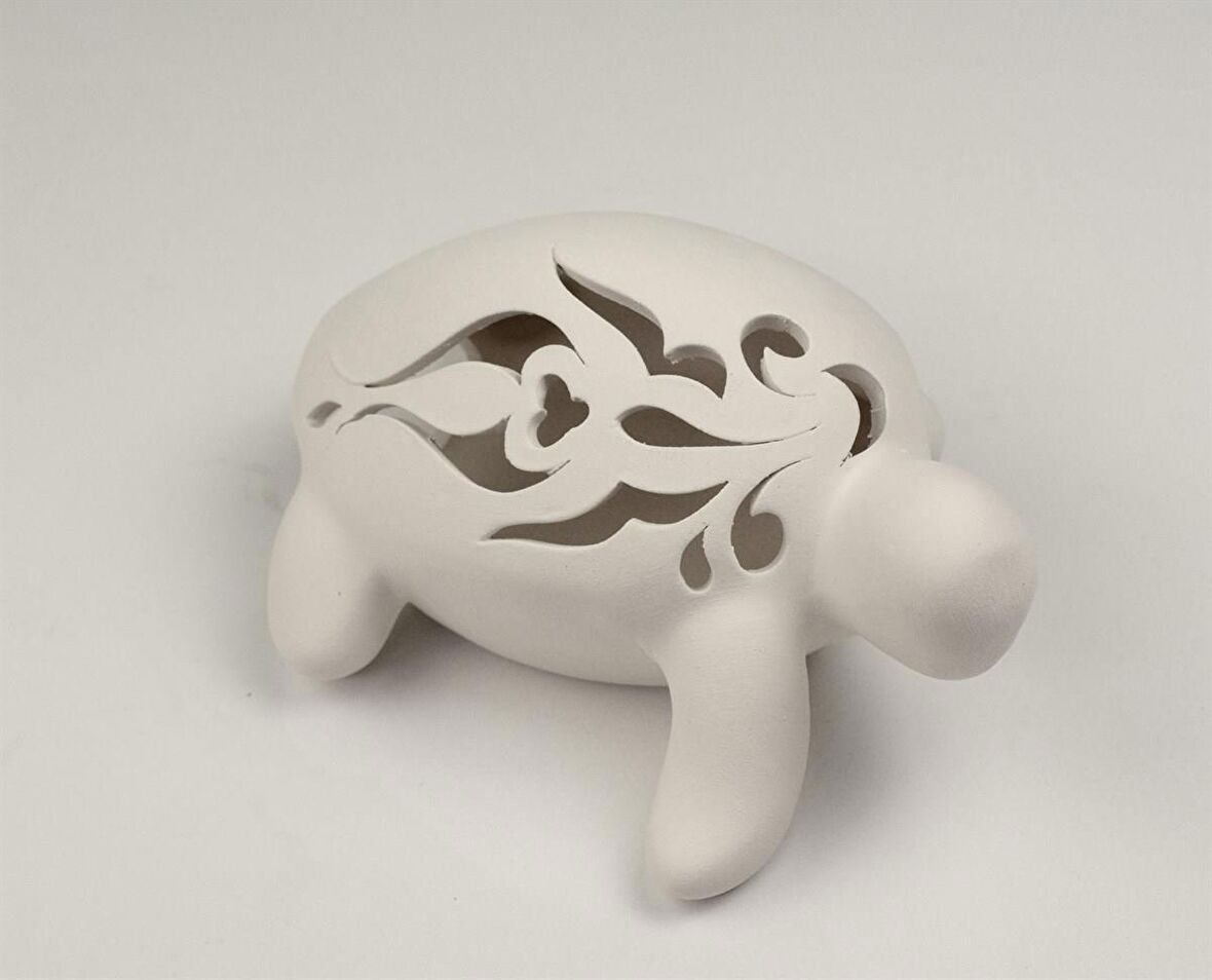 Kaplumbağa Mumluk | Boyanabilir Obje Seramik Bisküvi (Ham Ürün)