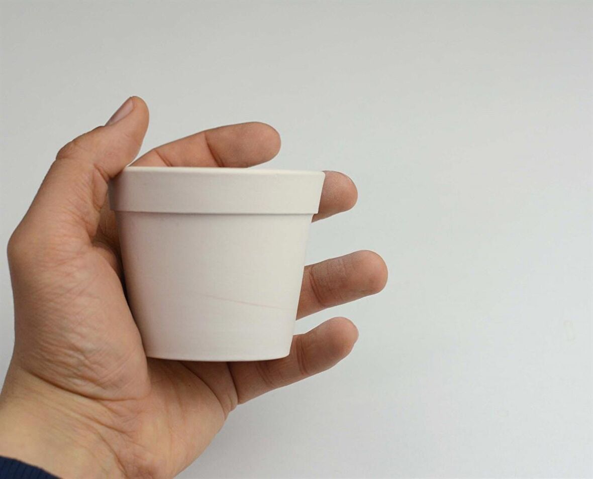 Minyatür Mini Saksı Boyanabilir Obje Seramik Bisküvi  6 cm (Ham Ürün)