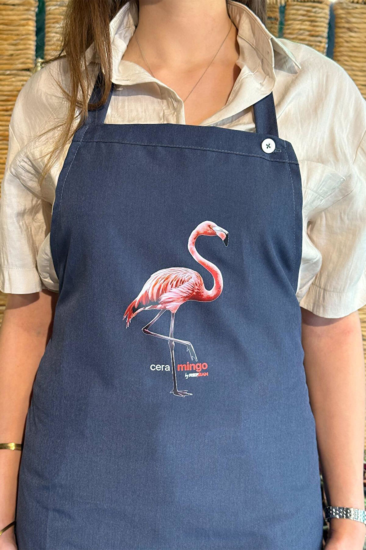 Renkli Stylish Atölye Önlüğü - Flamingo