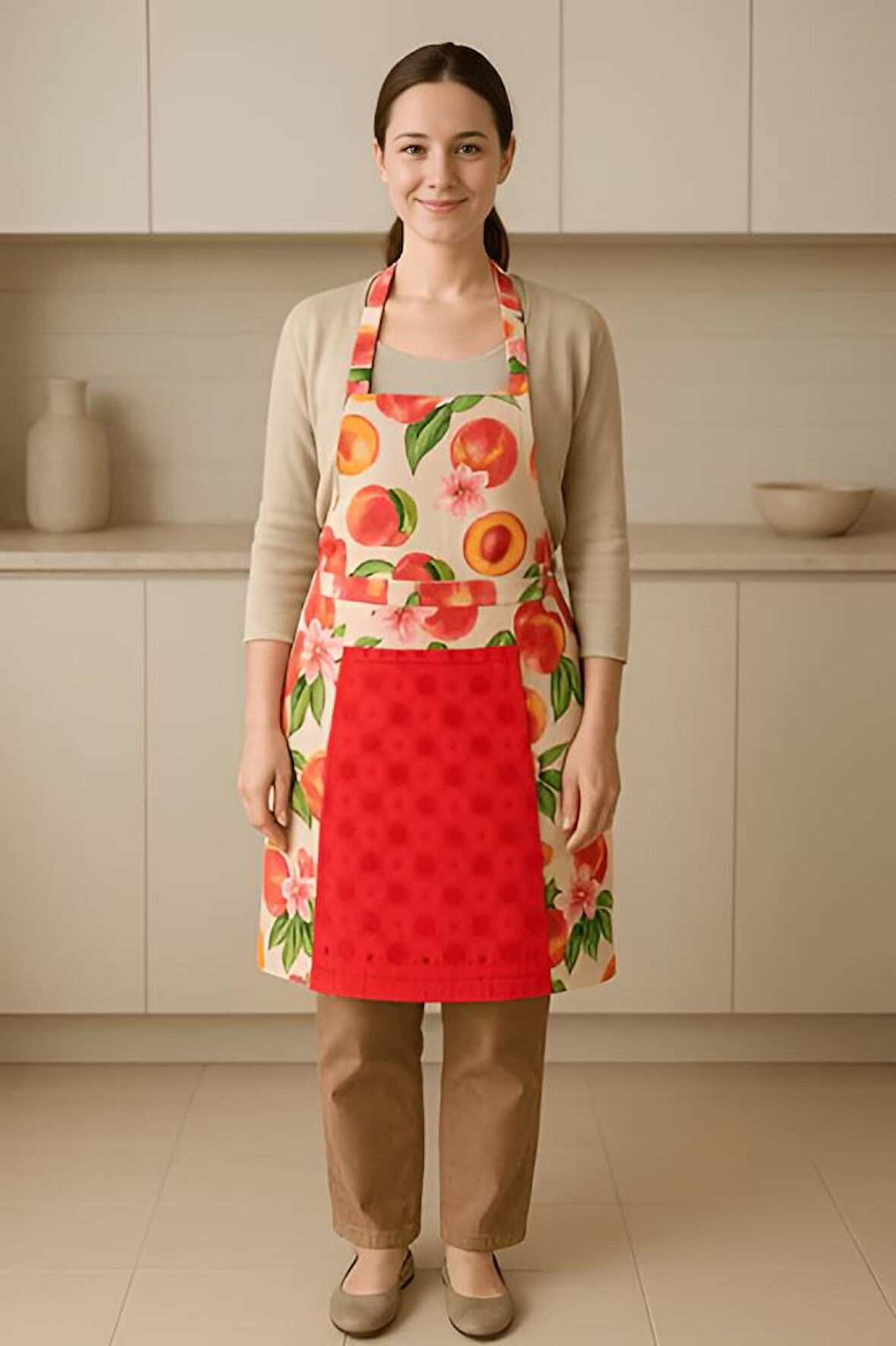 Havlulu Mutfak Önlüğü Pratik Kullanım Önlük