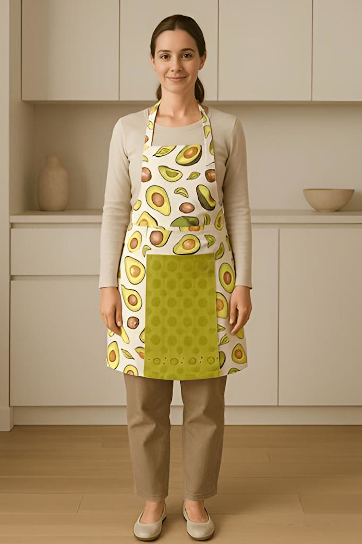 Havlulu Mutfak Önlüğü Pratik Kullanım Önlük