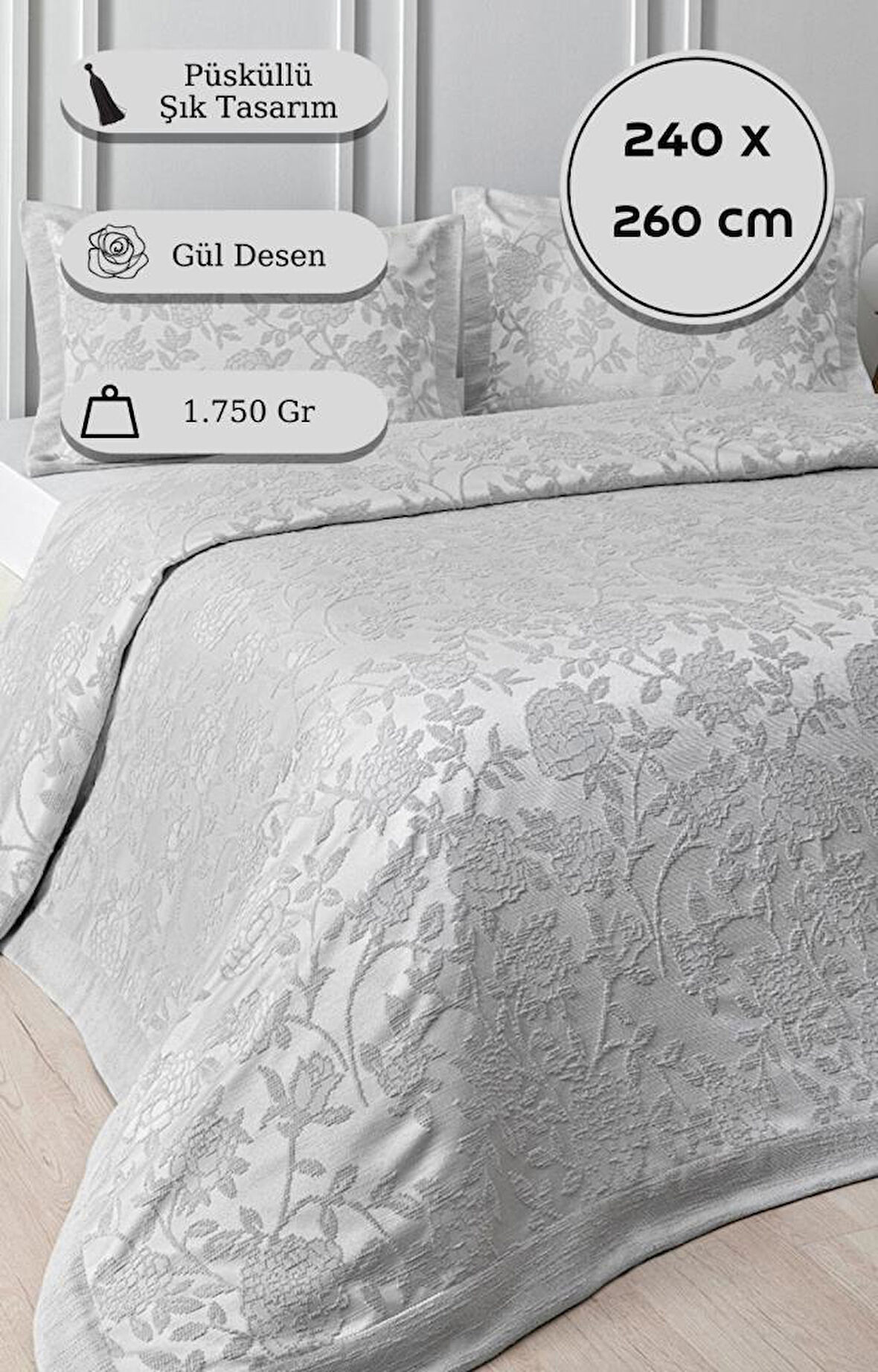 Yatak Örtüsü Seti Jakarlı Estela