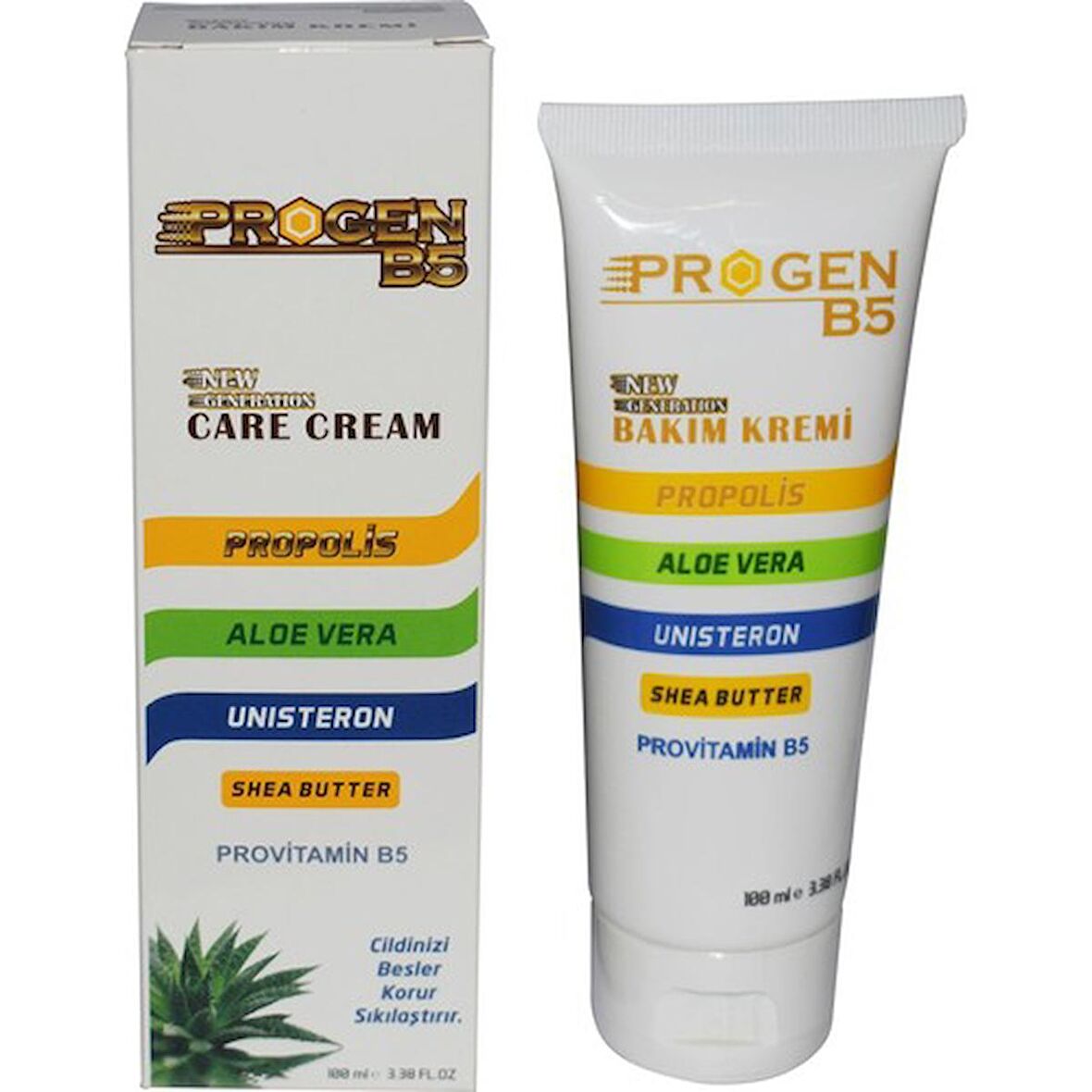 Progen B5  Propolis, Aloevera, Unisteron, Shea Yağı, Provitamin B5  İçerikli 100 Ml Bakım Kremi