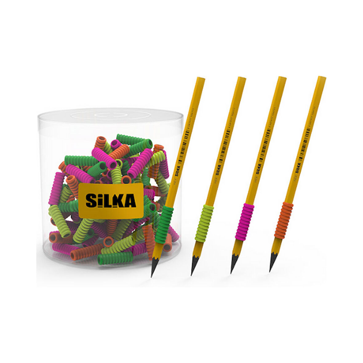 Silka Neon Spiral Kalem Tutma Aparatı 4 Adet