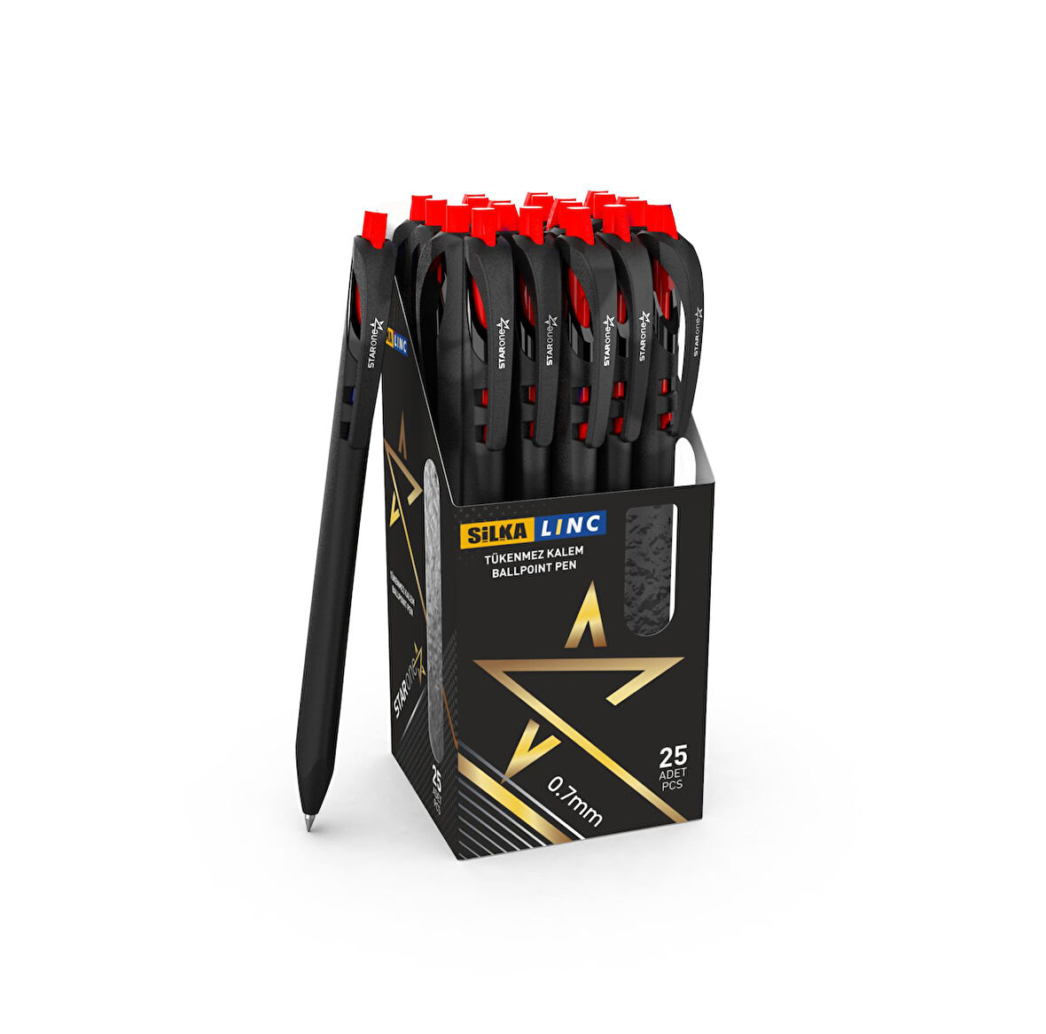 Silka Linc Starone Tükenmez Kalem 0.7 mm Kırmızı 25 Adet