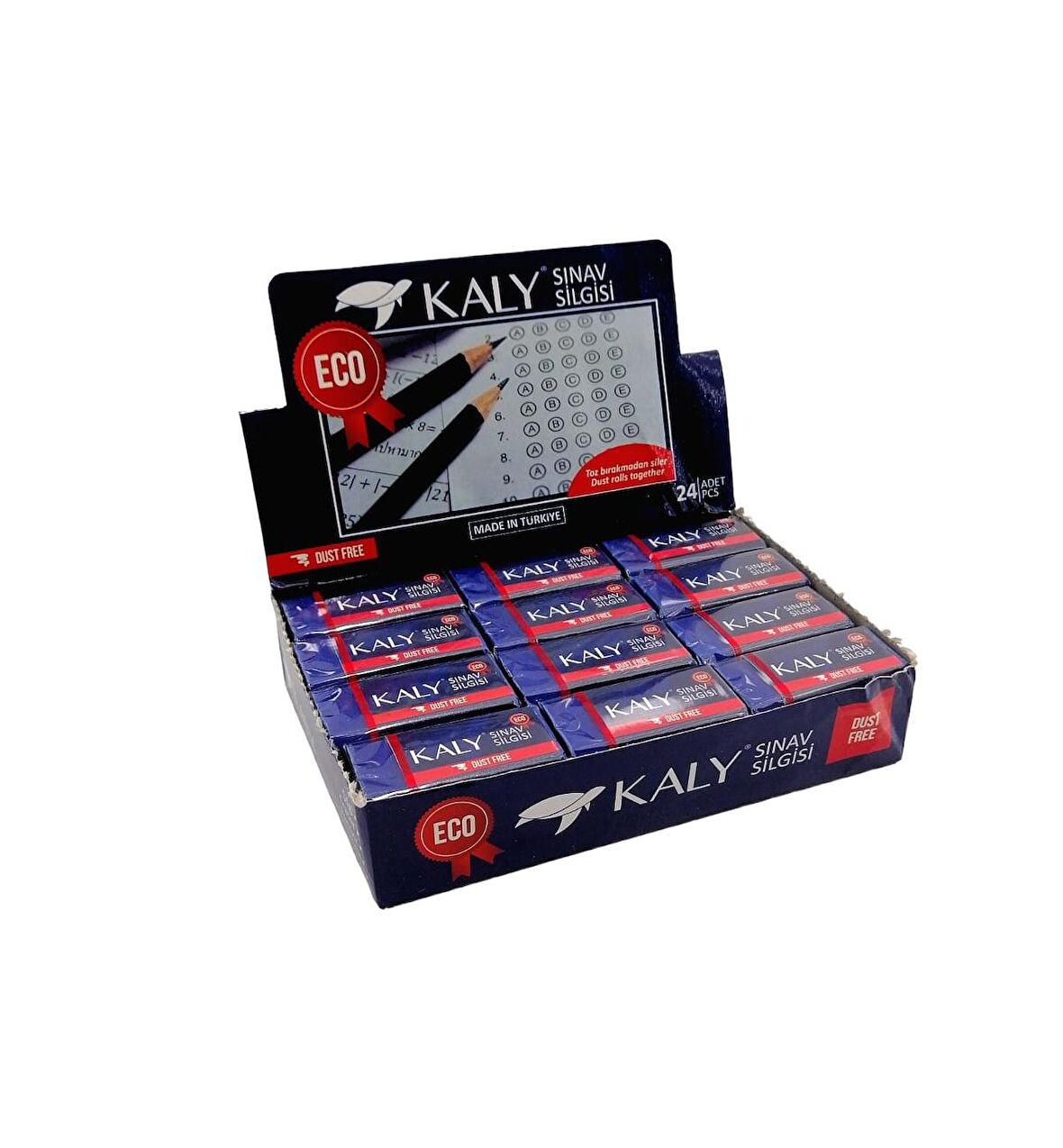 Kaly 24 Adet Mavi Sınav Silgisi ART.591 (1 Paket)