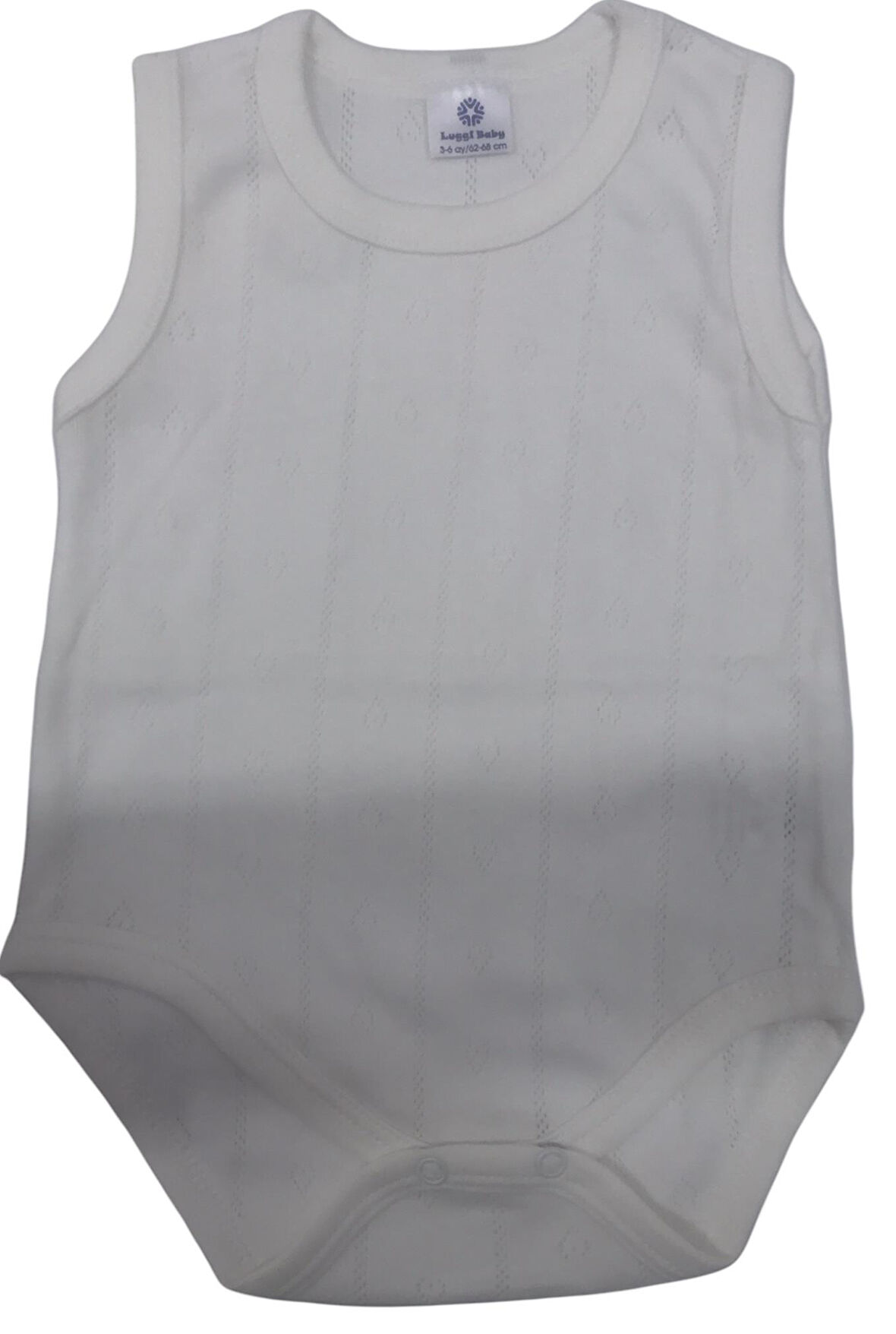Luggi Baby Atlet Body Jakarlı Çizgili Kalpli Ekru