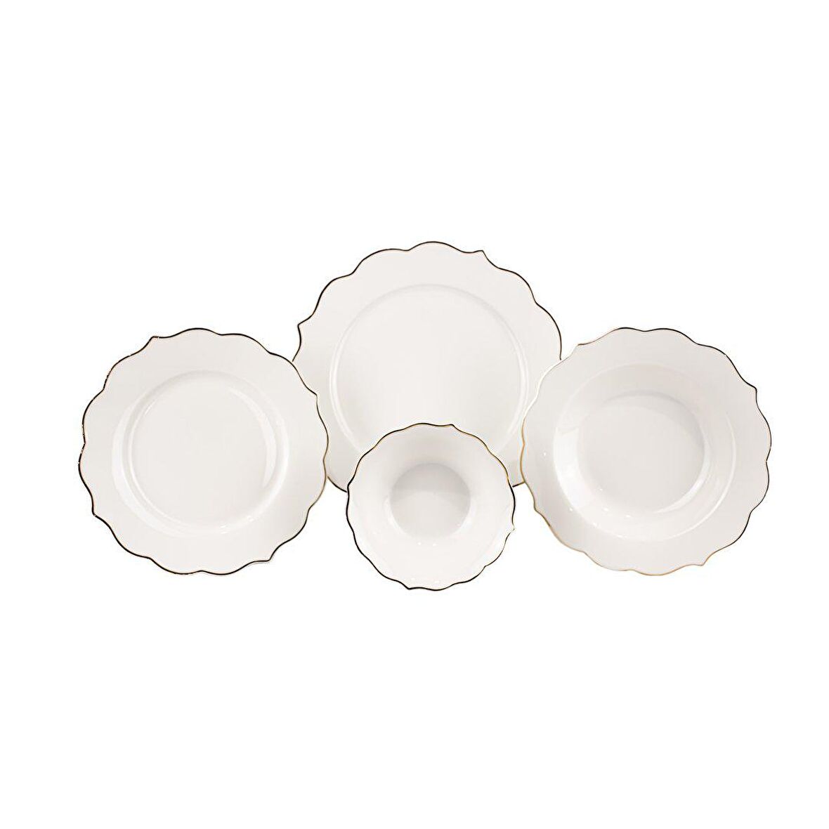 Arow Pinkmore 24 Parça 6 Kişilik Modern Yuvarlak Yemek Takımı 