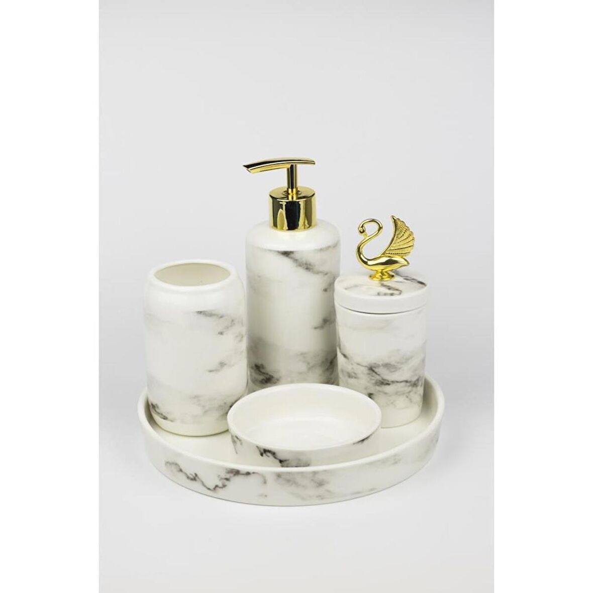 Arow Peri 5 Parça Banyo Seti Beyaz Mermer DC.TR-2841BEYAZ