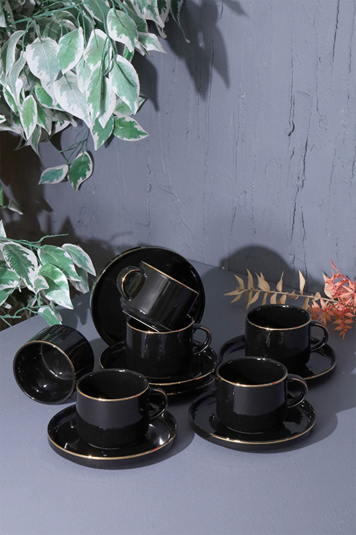 Arow x Pink and More TR-3074 12 Parça 6 Kişilik Porselen Nescafe Fincan Takımı