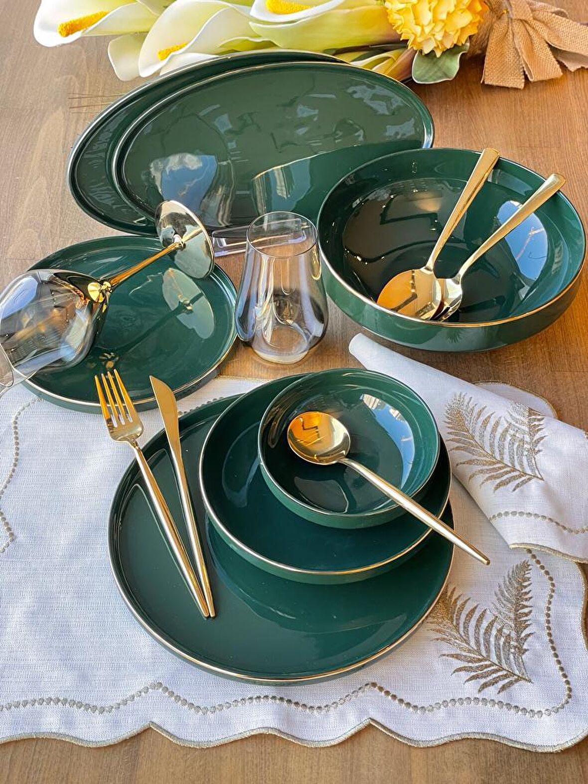 Yemek Takımı Modern Green 27 Parça 6 Kişilik