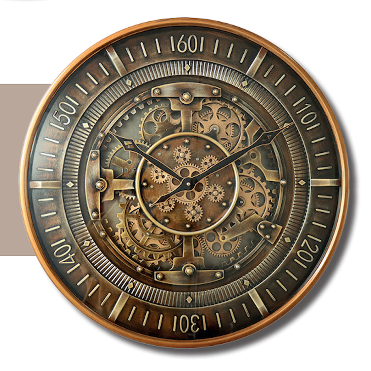 Arow Duvar Saati Dekoratif Bakır Eskitme TR-6565