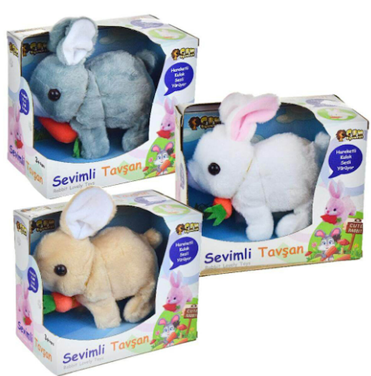 Can Oyuncak 7151-7150 Pilli Sevimli Tavşan