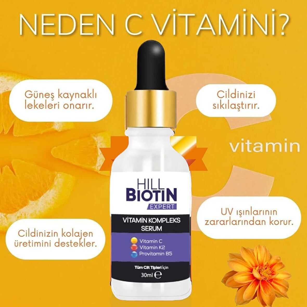 Vitamin C Leke Karşıtı&aydınlatıcı, yüz dolgunlaştırıcı,kompleks serum