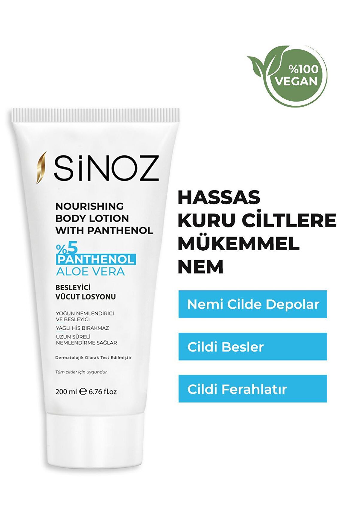 Sinoz Nemlendirici Anti Alerjik - Parabensiz Tüm Cilt Tipleri için  Vücut Losyonu 200 ml 