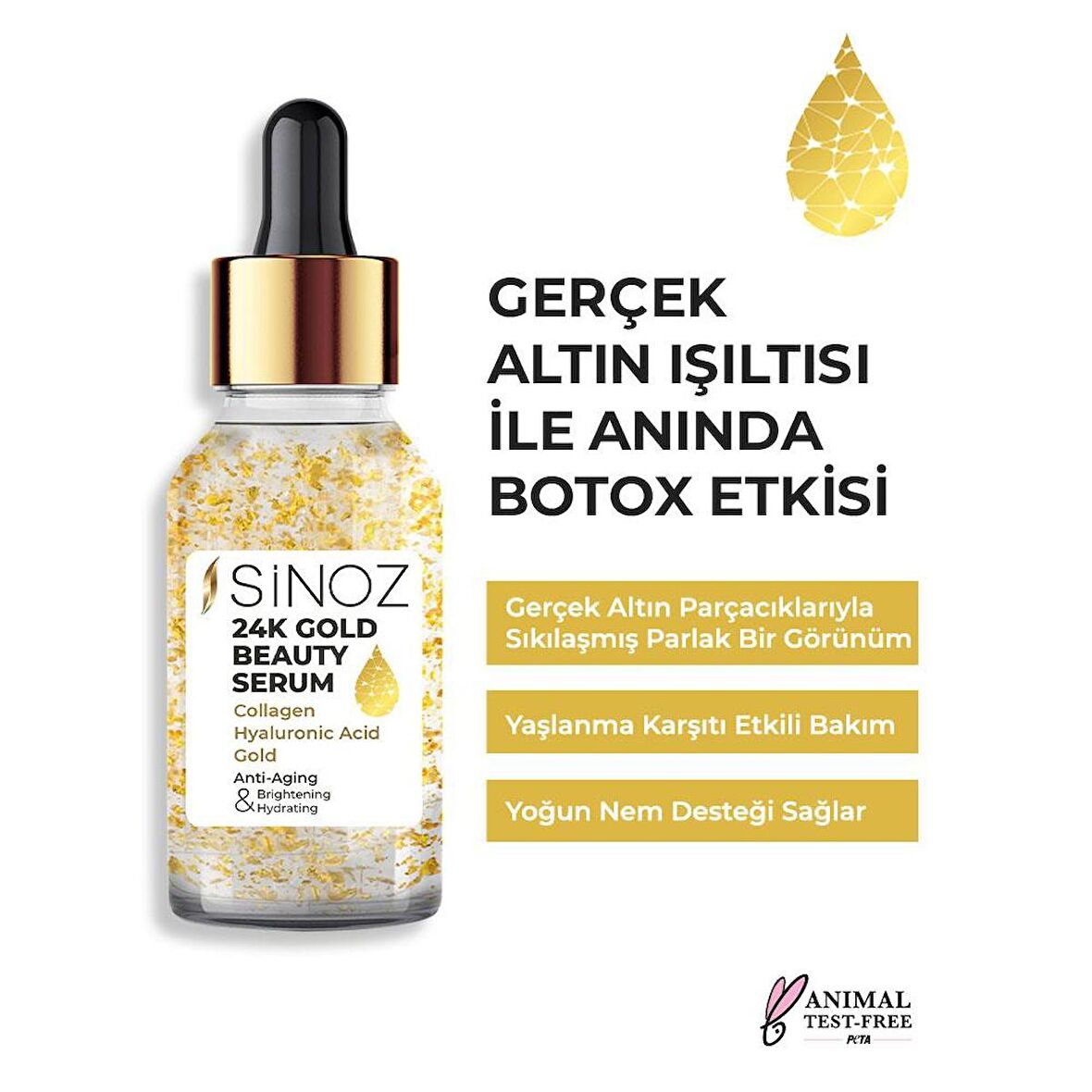 Sinoz 24K Altın Yüz Bakım Serumu 30 ml