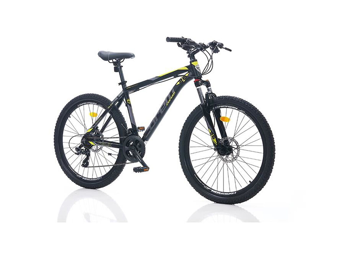 CORELLİ FELİX 1.1 ERKEK DAĞ BİSİKLETİ 460H HD 27.5 JANT 21 VİTES SİYAH SARI GRİ