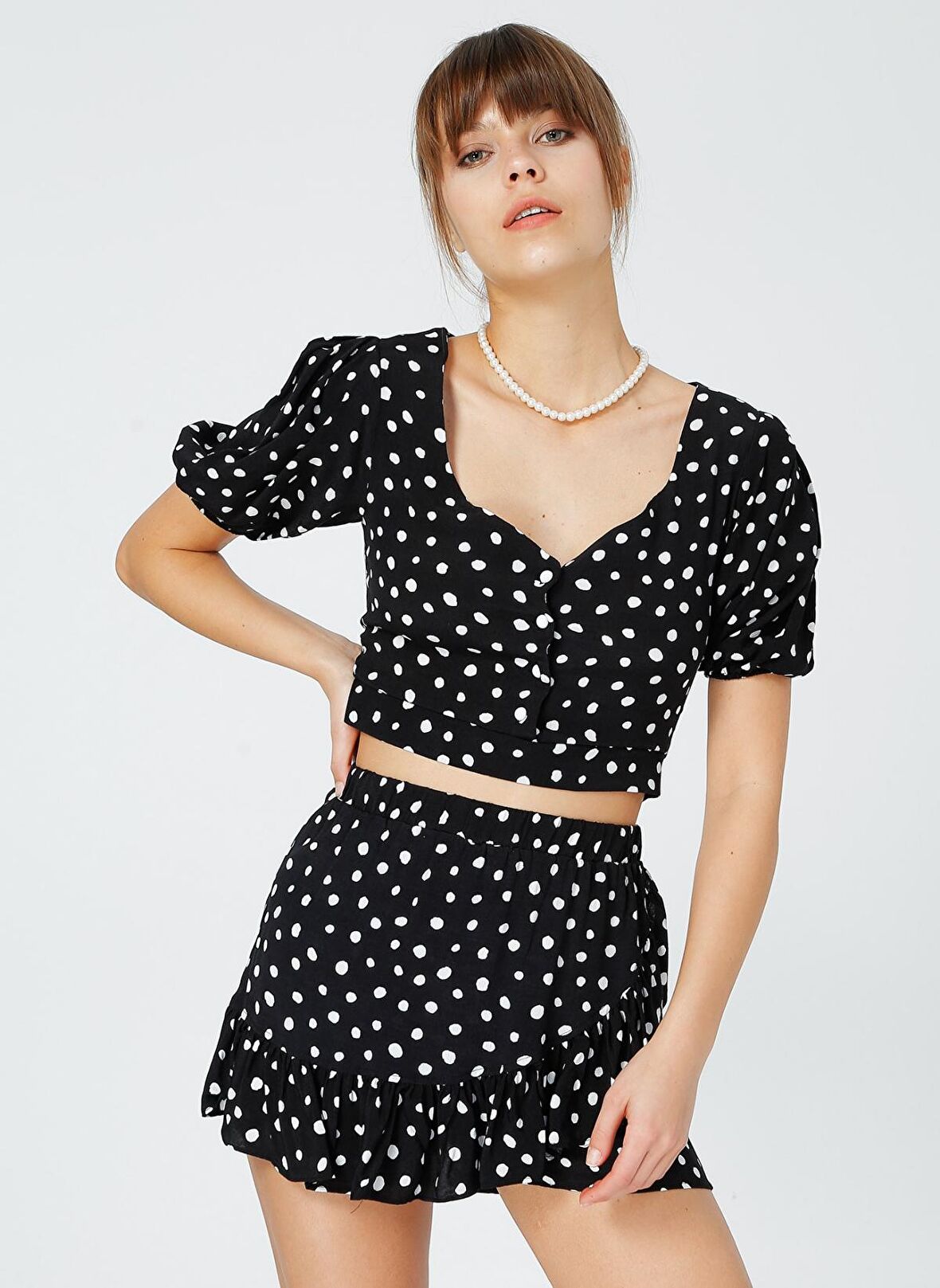 Fabrika Kadın Siyah-Beyaz Bluz