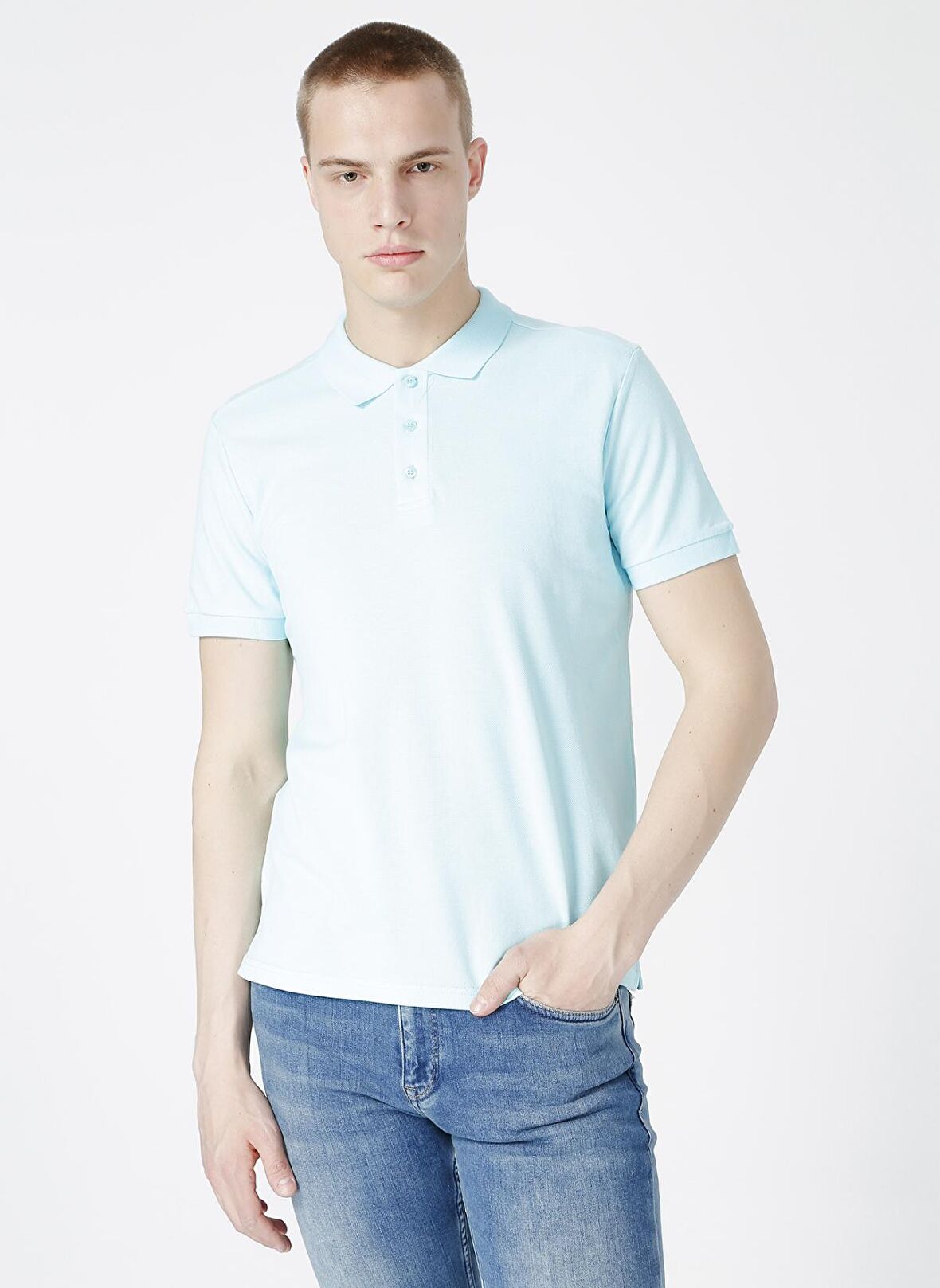 Limon Kısa Kol Basic Düz Erkek Polo T-Shirt