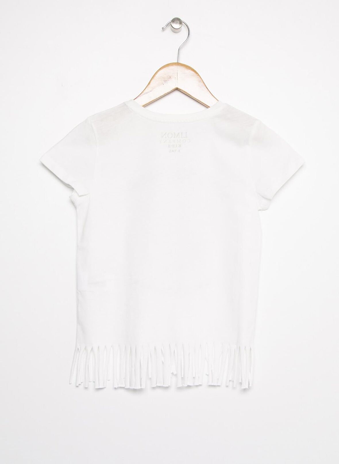 Limon Bisiklet Yaka Nakışlı Kız Çocuk T-Shirt