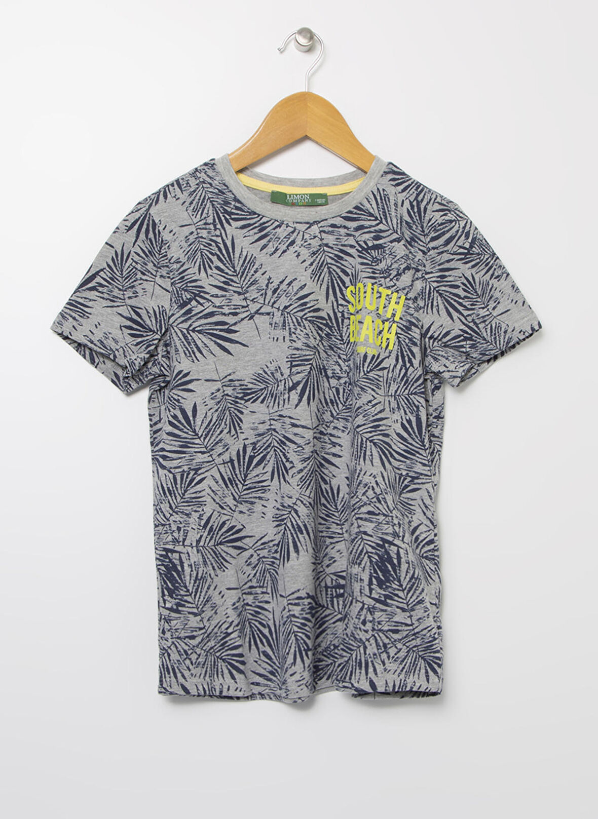 Limon Bisiklet Yaka Baskılı Erkek ÇocukT-Shirt