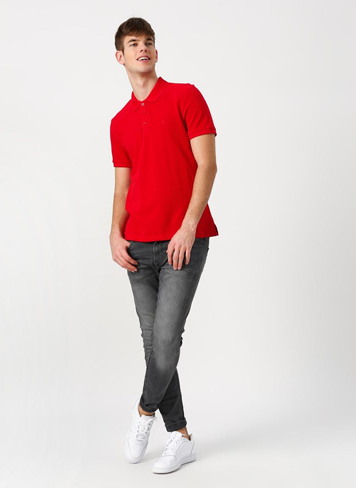 Limon Kısa Kollu Kırmızı Erkek Polo T-Shirt