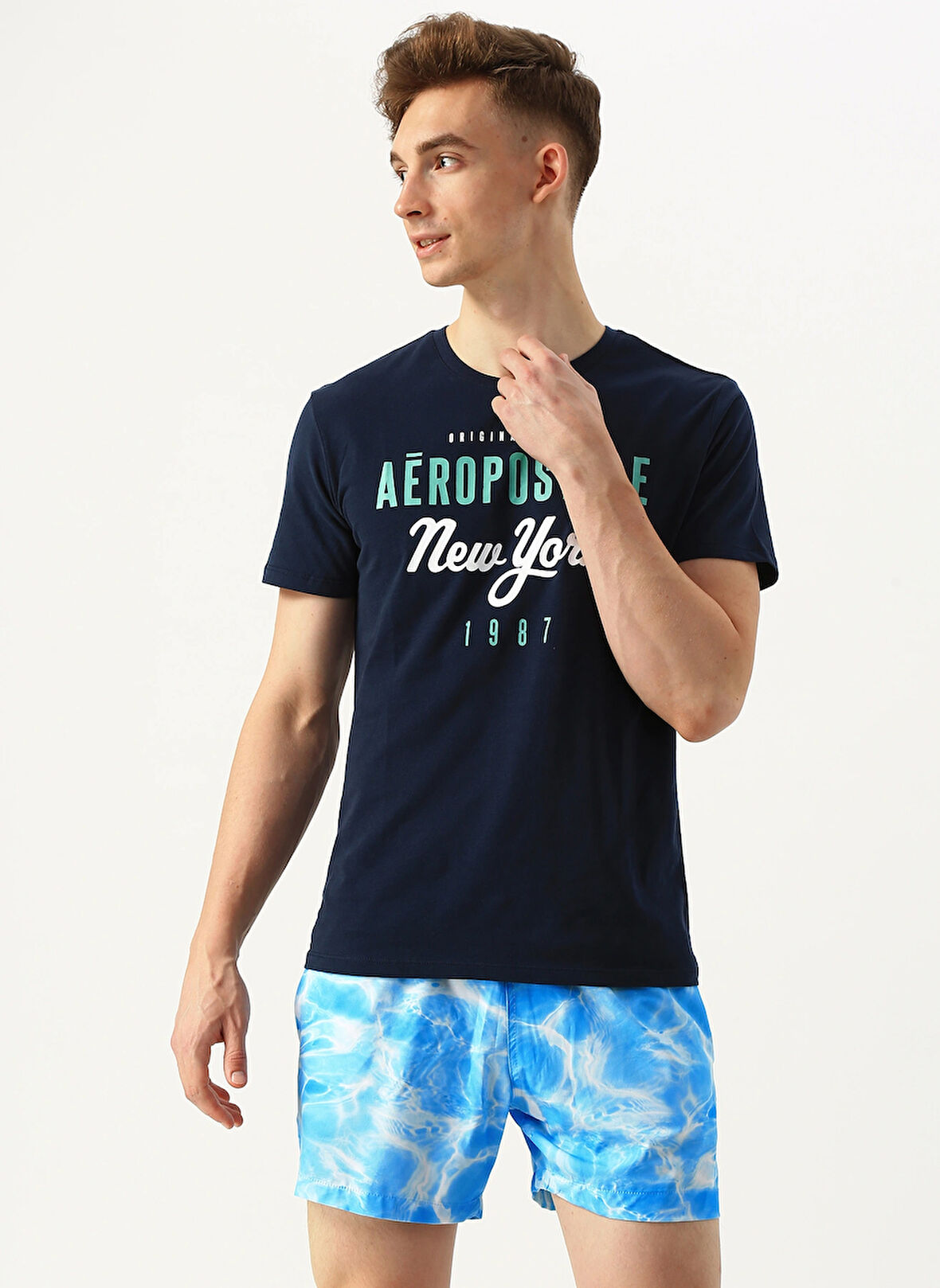 Aeropostale Mavi Erkek Şort Mayo