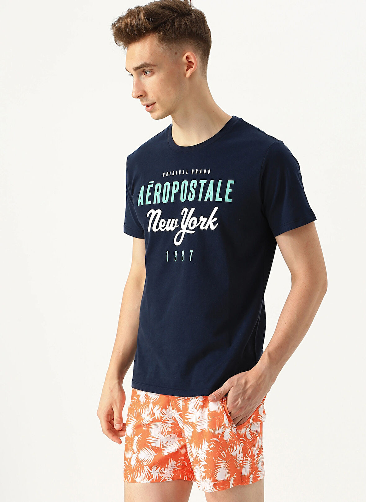 Aeropostale Turuncu Erkek Şort Mayo