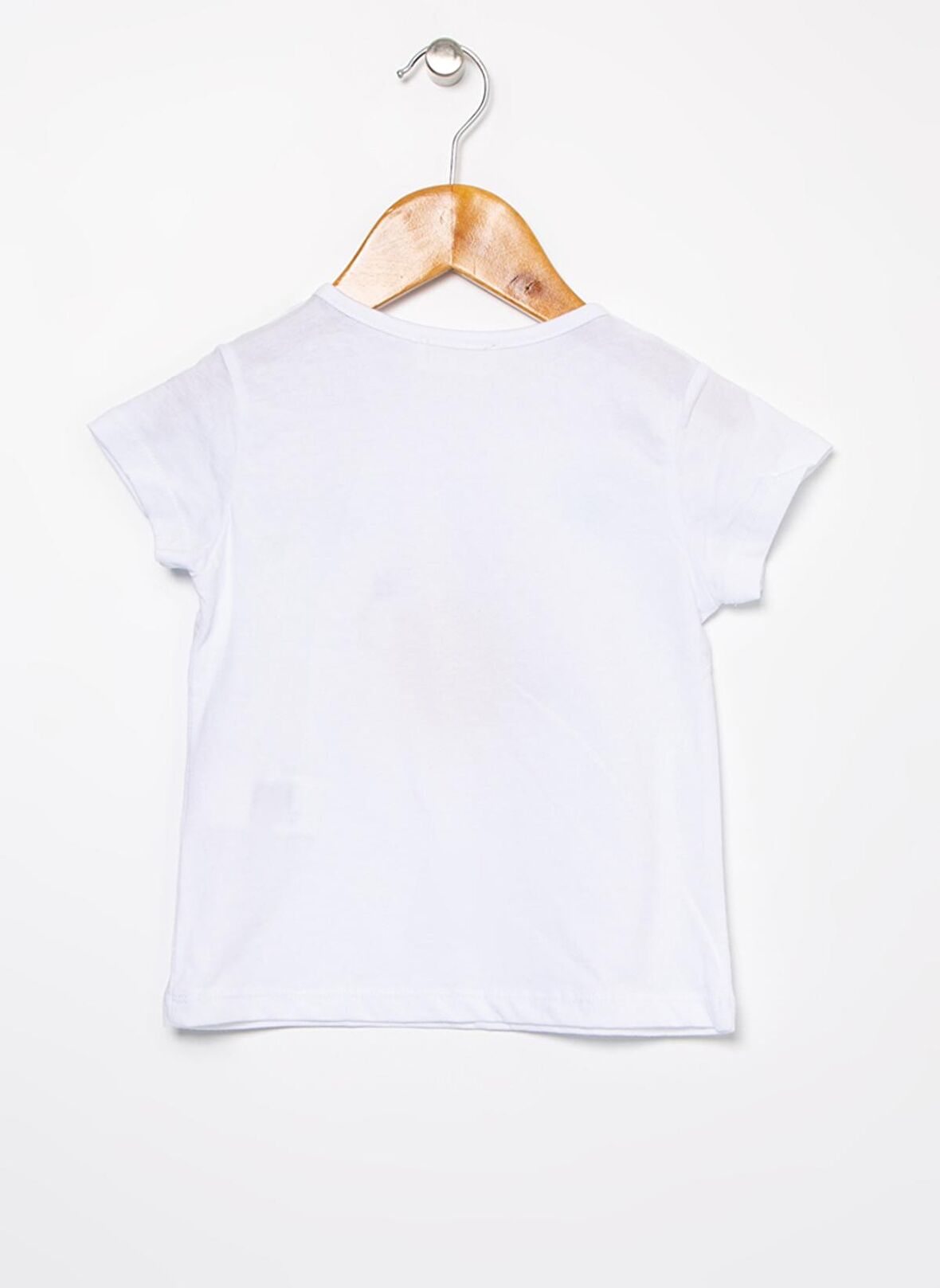 Mammaramma HB-04 Bisiklet Yaka Beyaz Standart Kalıp Baskılı Bebek T-Shirt