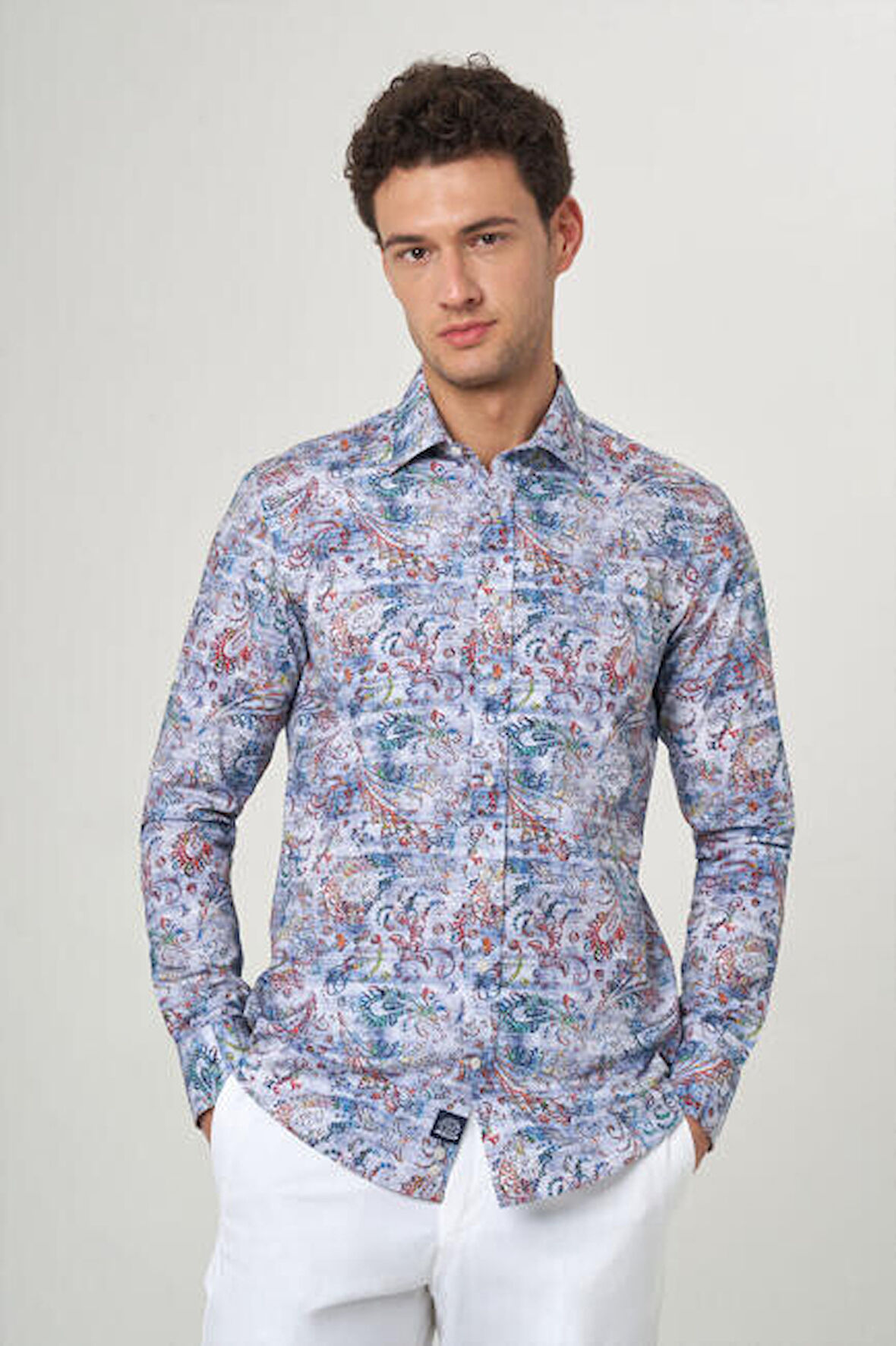 Bisse Slim Fit Oranj Spor Erkek Gömlek GM22Y221038_K22